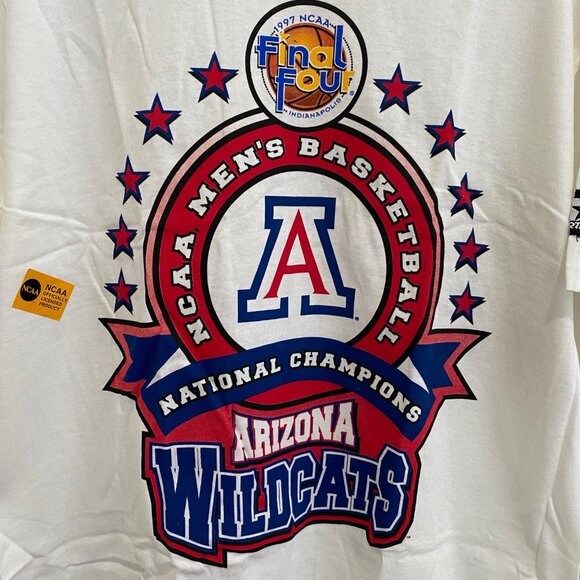 Starter Vintage 90s Arizona Wildcats 1997 NCAA Basketball Champions T-Shirt Sz L - Picture 8 of 15